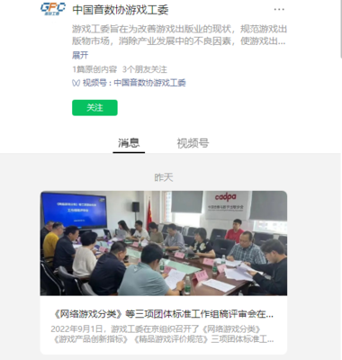 網(wǎng)絡(luò)游戲標(biāo)準(zhǔn)建設(shè)新進(jìn)展 工作組稿評(píng)審會(huì)在京舉辦，推動(dòng)行業(yè)規(guī)范化發(fā)展